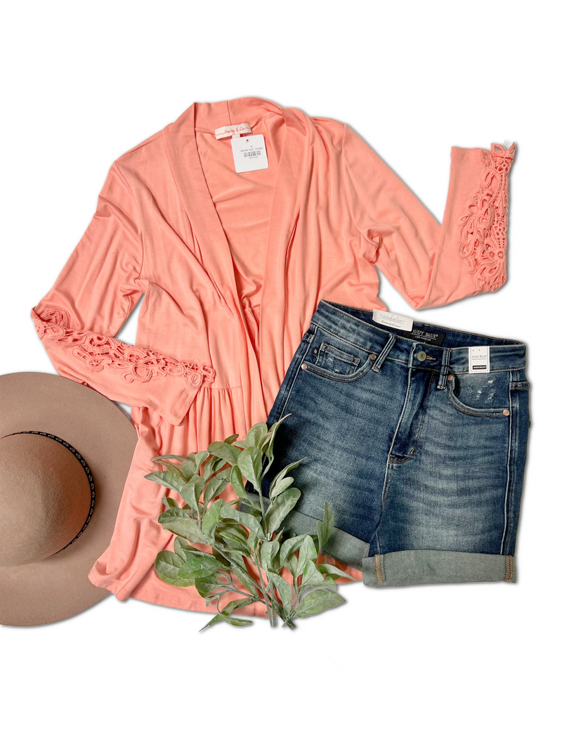 Peachy Crochet Vibes Cardigan