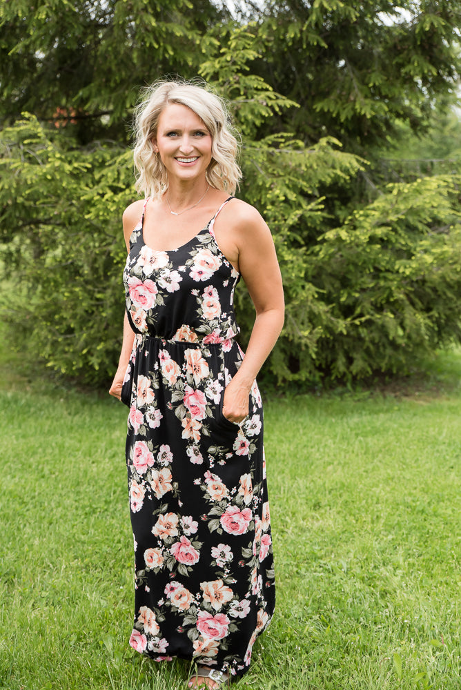 Floral Buttery Pocket Maxi Dress