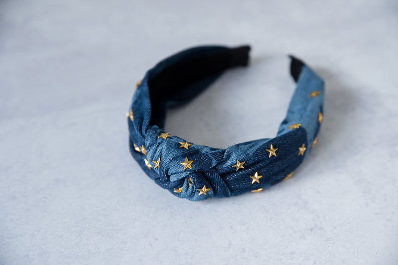 Denim Starry Headband