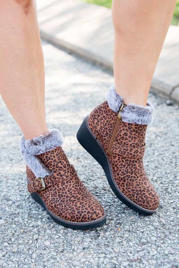 Chilly Leopard Ankle Boots