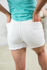 Judy Blue White Distressed Magic Shorts