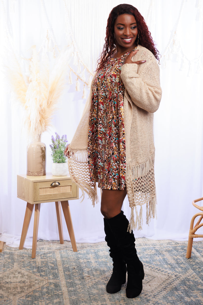 Tiana Fringed Cardigan - Cream