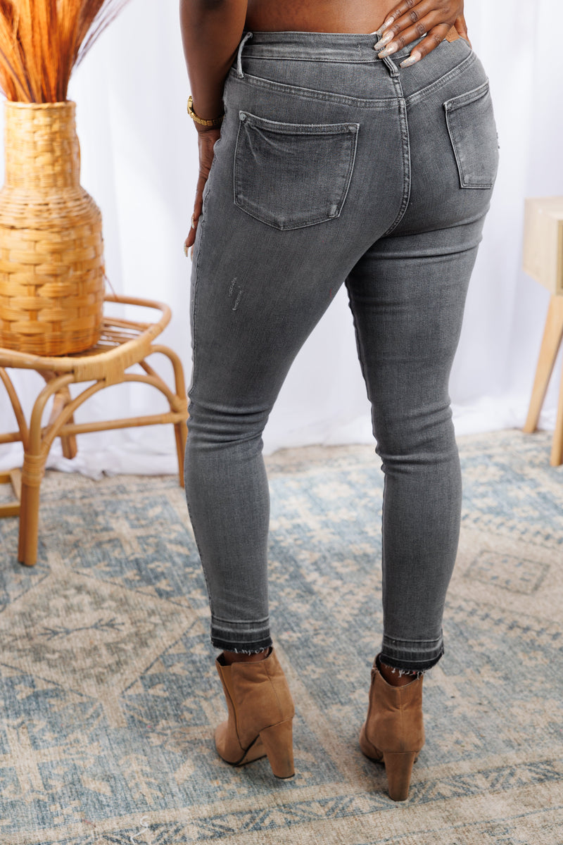 RESTOCKED! Judy Blue Tummy Control Release Hem Skinny Jeans