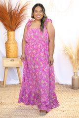 Vivacity Pink Floral Maxi Dress