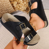 Trendy PU Leather Buckle Sandals | 4 Colors