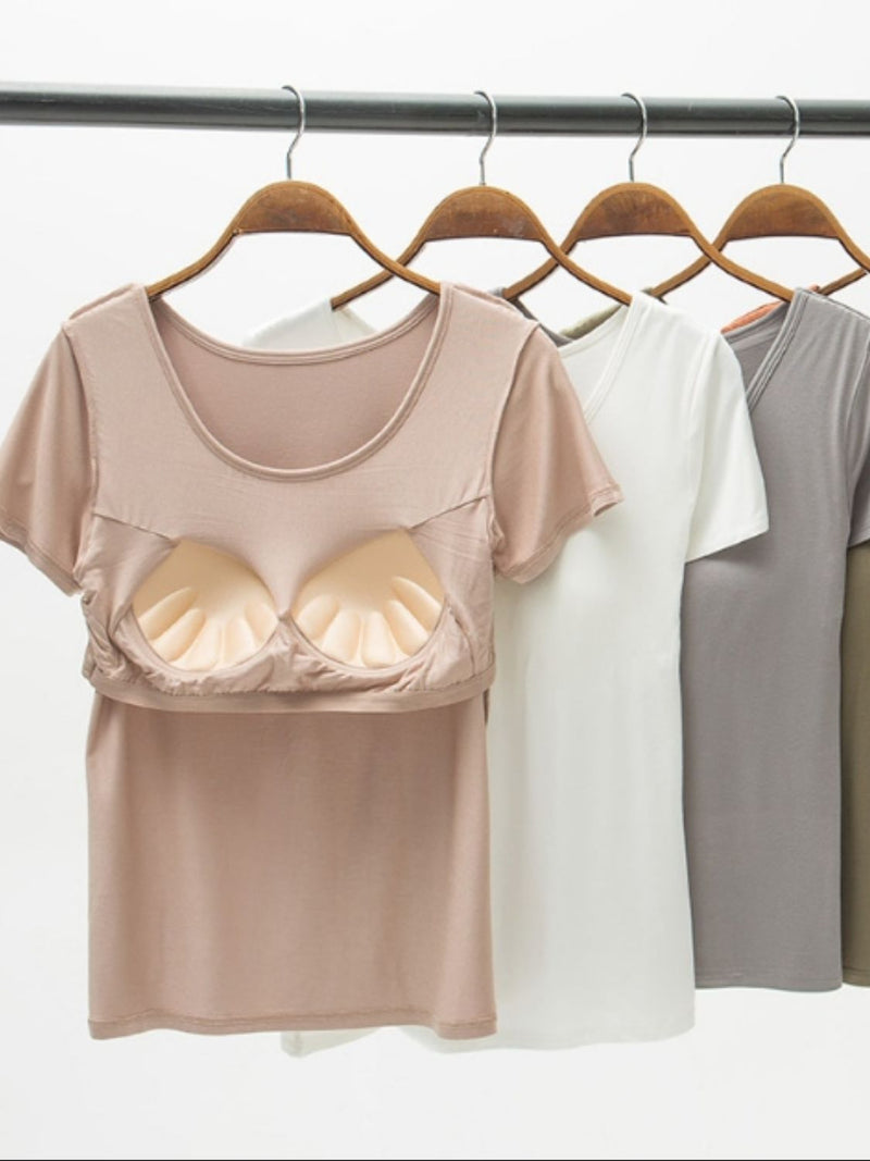 Ultra Soft Built-in-Bra Tee | 6 Colors