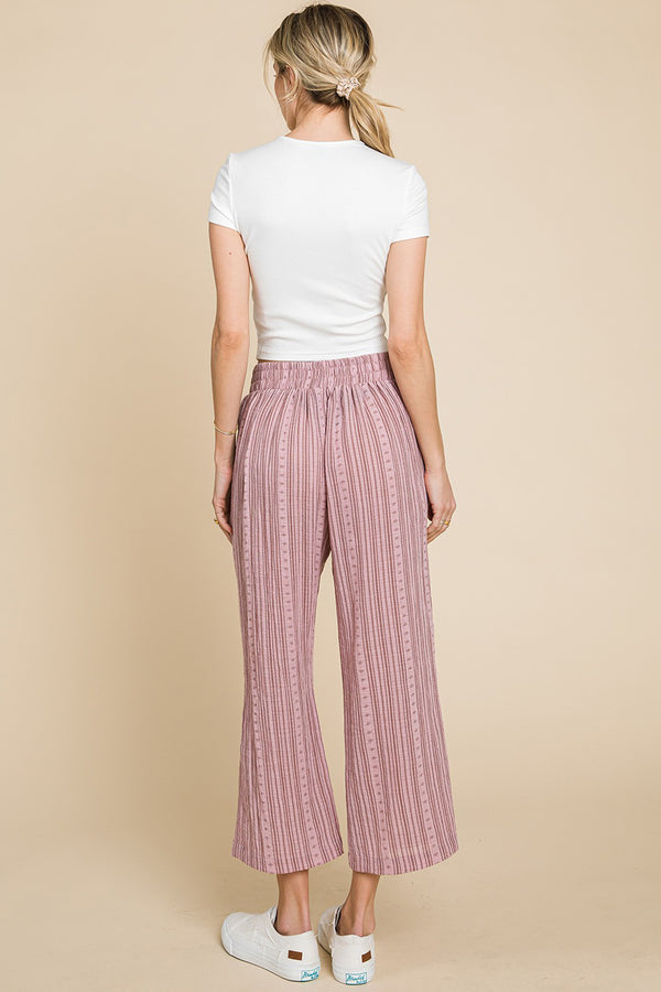 Cotton Bleu by Nu Lab Striped Wide Leg Pants