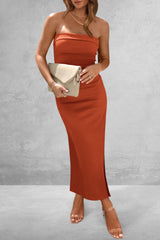 Sweet Feelings Strapless Ribbed Midi Dress | 4 Colors