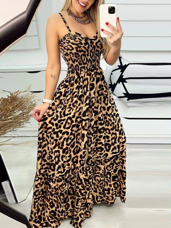 Leopard Sweetheart Smocked Maxi Dress - 6 Colors