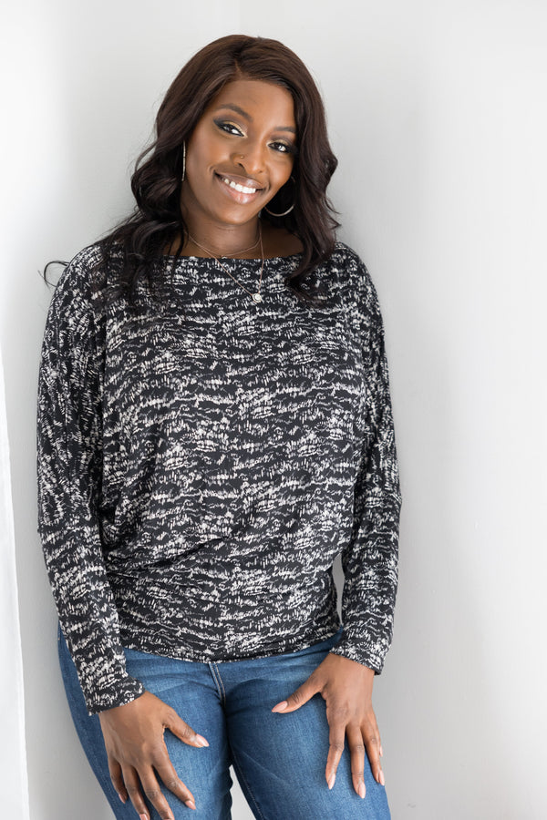 Salt & Pepper Long Sleeve Dolman