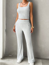 Square Neck Tank and Drawstring Pants Set | 4 Colors