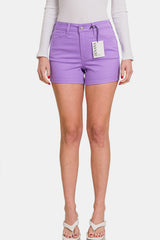 Lavender High Waist Denim Shorts