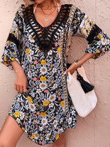 Boho Tied Back Cutout Cover Up Dress