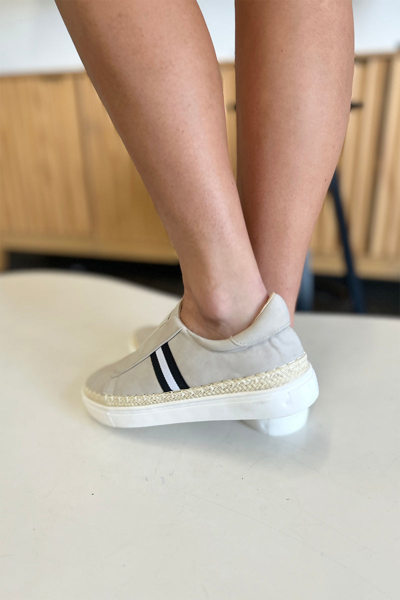 Trendy Slide-On Natural Sneakers