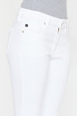 Kancan White Solid Mid Rise Skinny Jeans