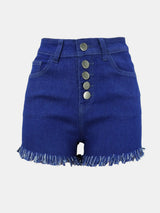 Raw Hem Button-Fly Denim Shorts | 4 Colors