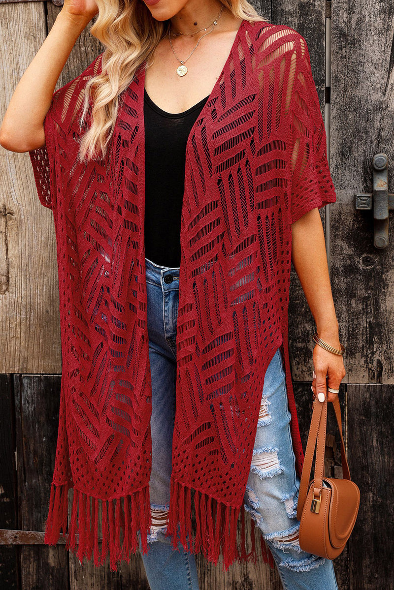 Breezy Chic Fringe Openwork Cardigan | 5 Colors