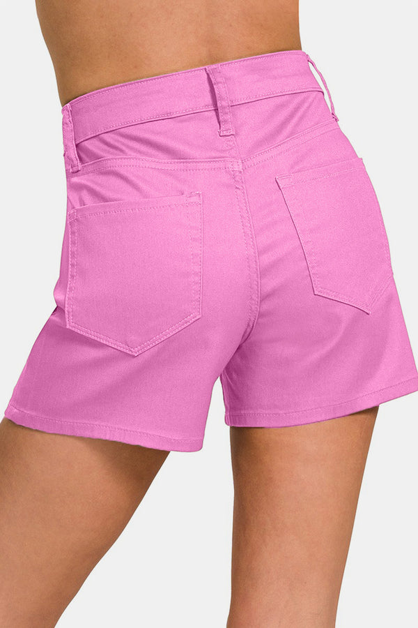 Magic Mauve High Waist Denim Shorts