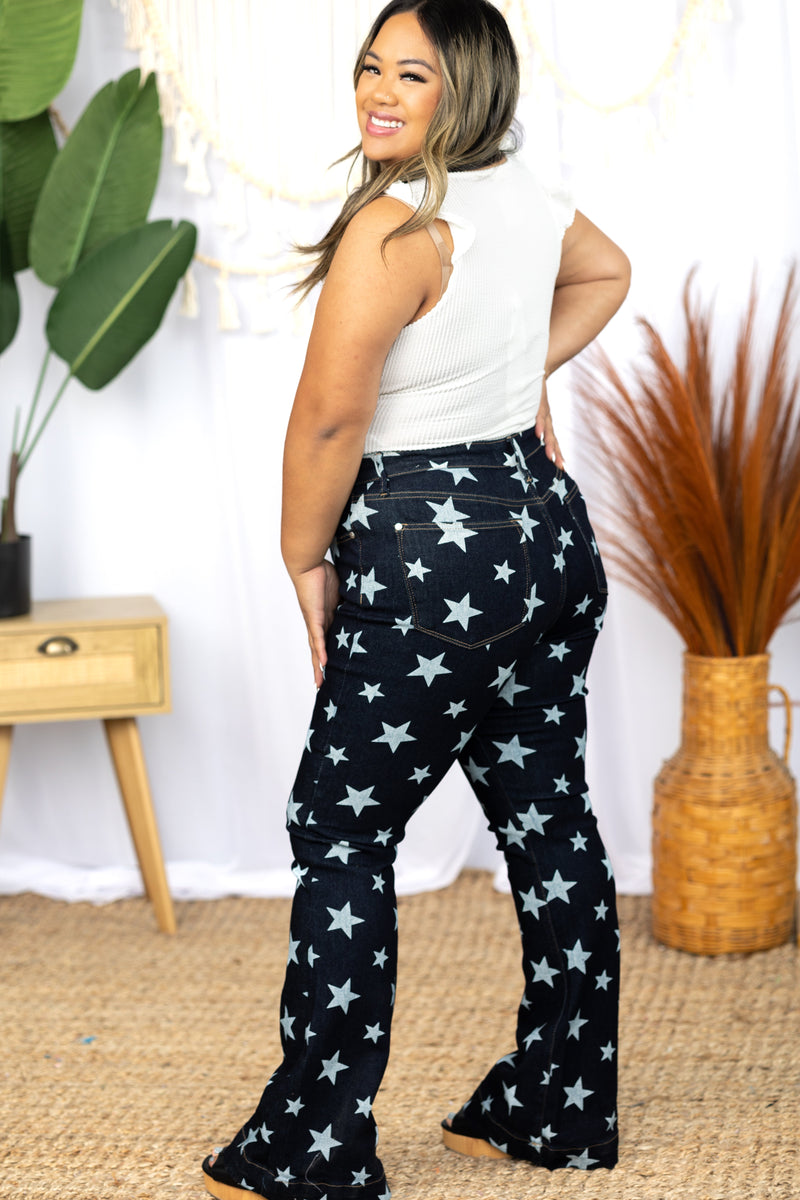 Jude Blue Starry Night Wide Leg Jeans