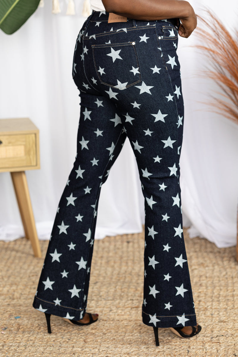 Jude Blue Starry Night Wide Leg Jeans