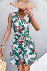 In the Tropics Printed Zip Up Sleeveless Dress | 6 Colors