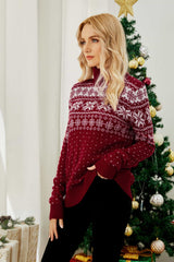 Fair Isle Snowflake Turtleneck Sweater | 2 Colors