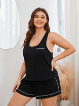 Plus Size Racerback Tank and Shorts Lounge Pajama Set