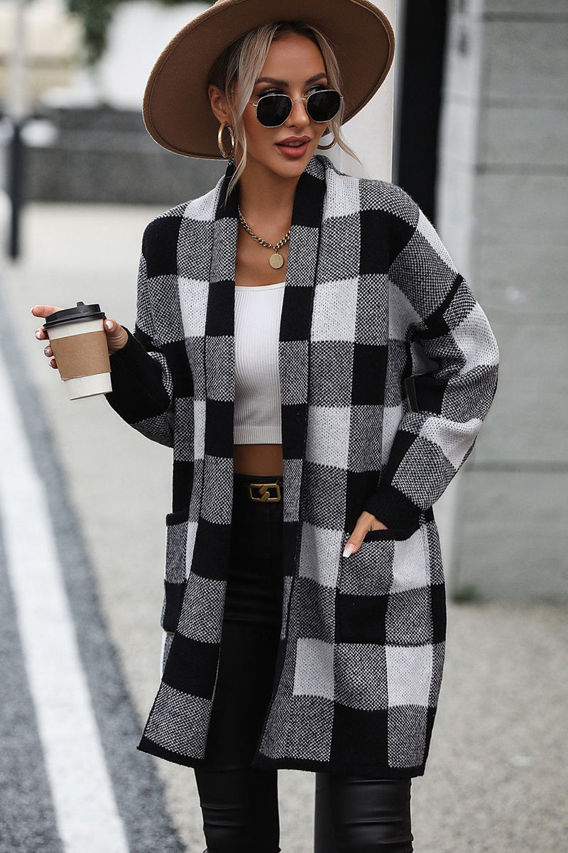 Opulent Plaid Longline Pocket Cardigan | 4 Colors