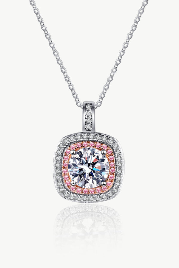 1 Carat Moissanite Pendant Halo Necklace