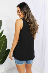 SALE! Blumin Apparel Ribbed V-Neck Tank in Black