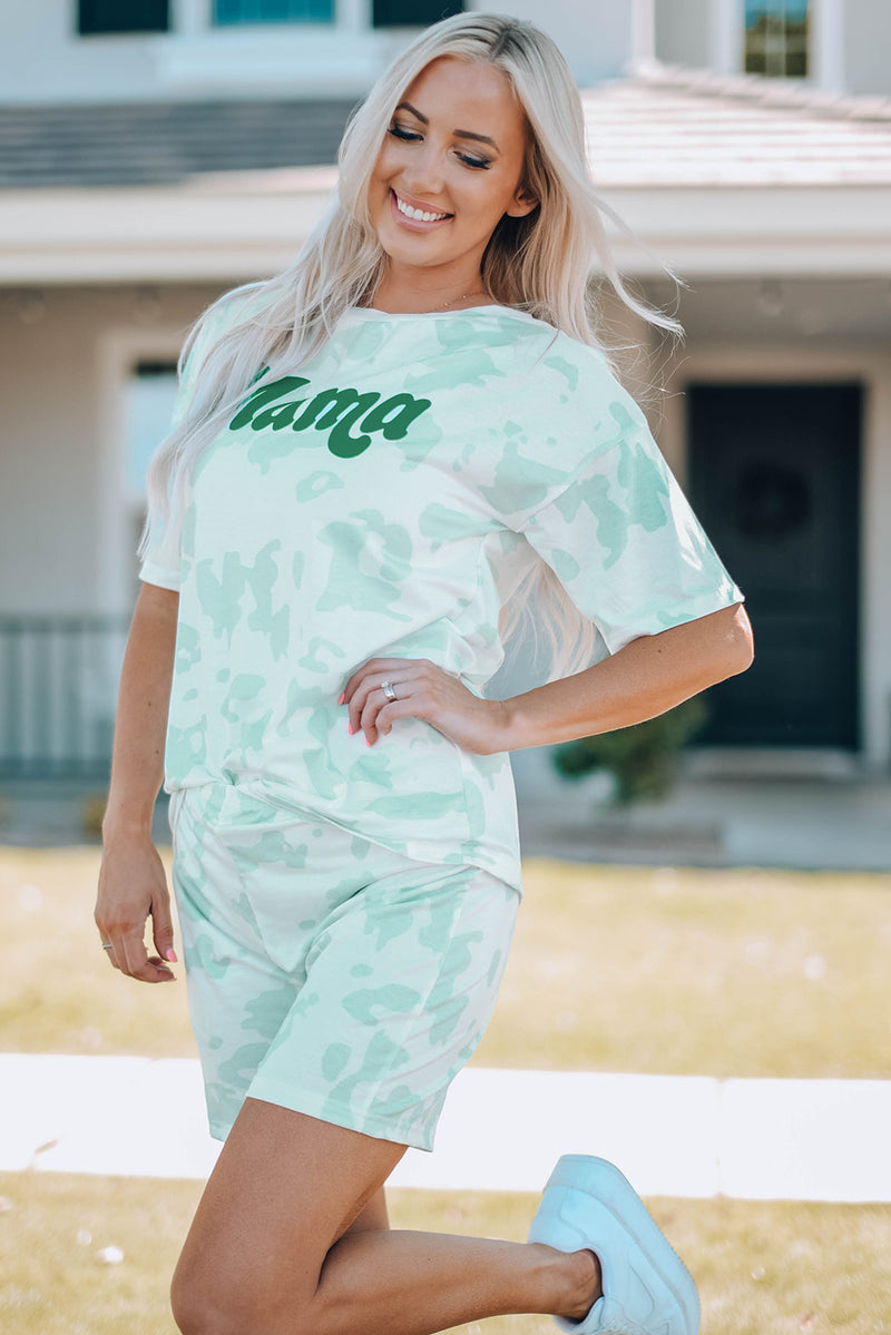 MAMA Graphic Top & Shorts Lounge Set | MOMMY & ME SETS