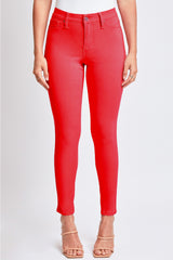 Red Hot Super Stretchy Mid Rise Skinny Jeans