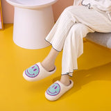 Smiley Face Slippers - Blue/Purple