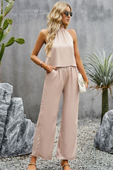 Laurel Grecian Halter and Pocket Pants Set | 4 Colors