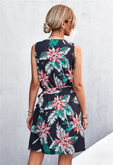 In the Tropics Printed Zip Up Sleeveless Dress | 6 Colors