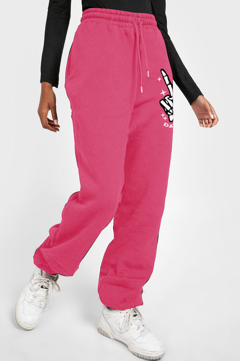 Skeleton Peace Graphic Pocket Sweatpants