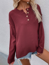 Chaud Half Button High-Low Sweater | 6 COLORS!