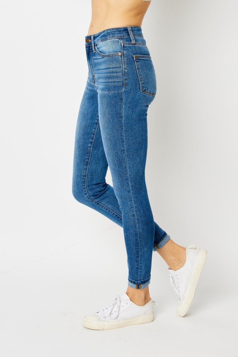 Good Legs Judy Blue Mid Rise Skinny Jeans