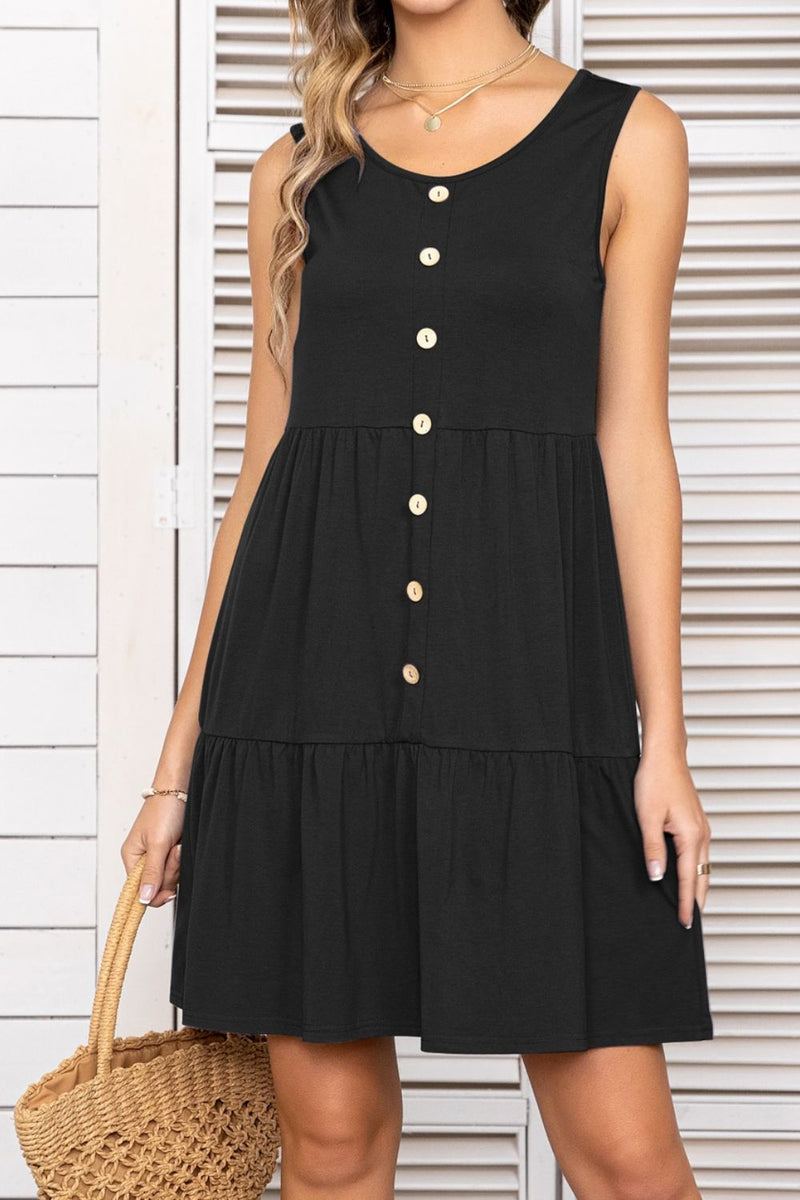 Zane Tiered Button Detail Dress | 5 Colors