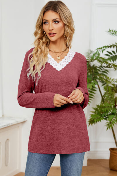 Lace Symphony Long Sleeve Top | 6 Colors