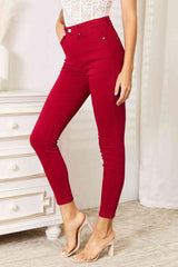 Judy Blue Tummy Control Dark Heritage Red Skinny Jeans