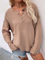 Chaud Half Button High-Low Sweater | 6 COLORS!