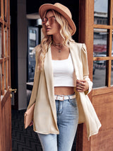 Lea Silky Lightweight Puff Sleeve Blazer Cardigan | 3 Colors