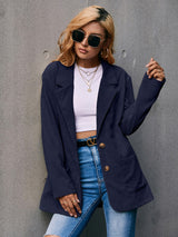 Boyfriend Corduroy Pocketed Blazer | 2 Colors