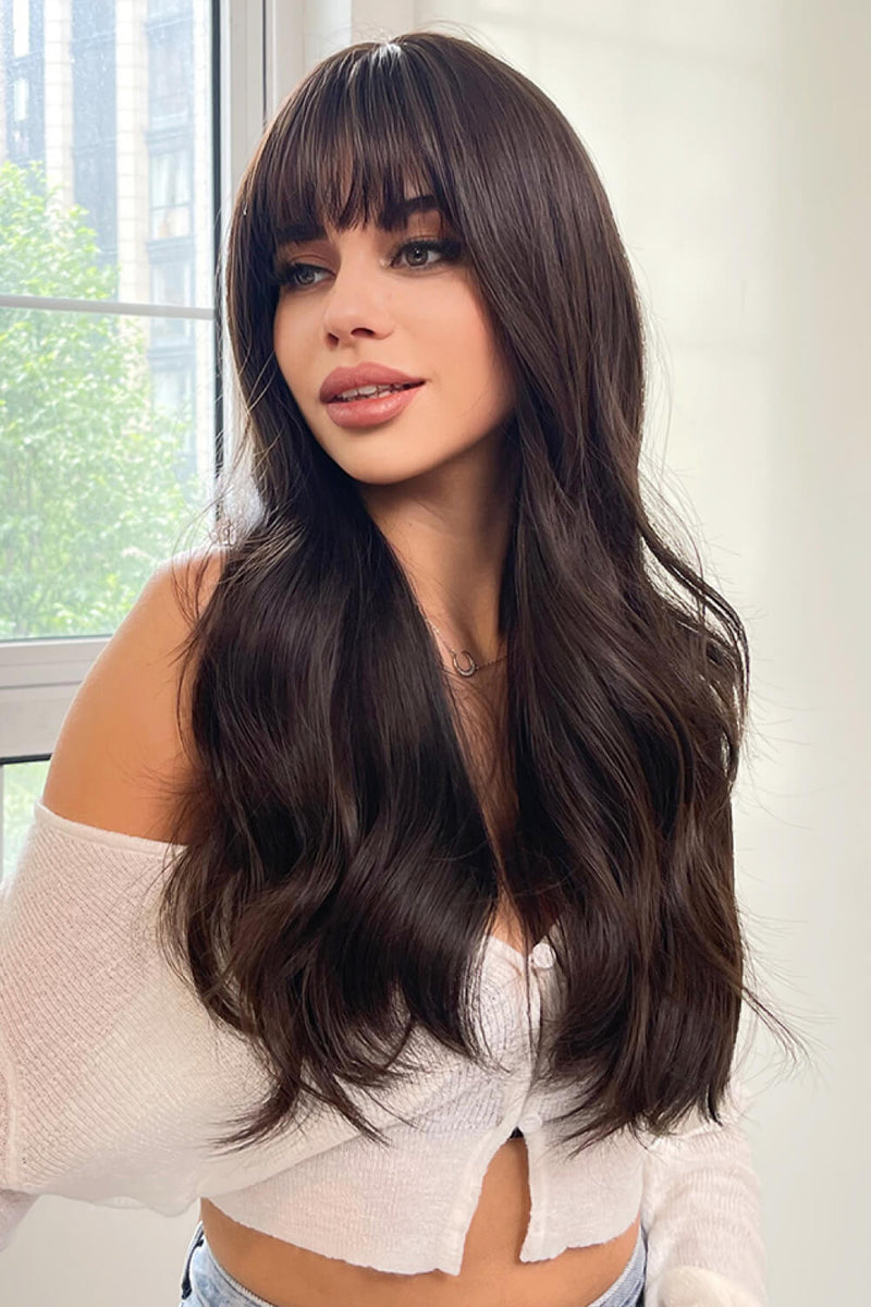 Long 24" Wave Wig in Dark Brown or Blond