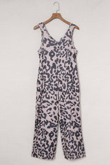 Luna Leopard Wide Leg Jumpsuit | Pockets