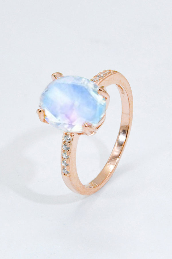 18K Rose Gold Plated Moonstone Ring