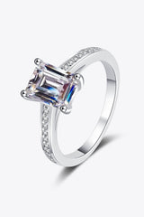 2 Carat Emerald Cut Moissanite Ring