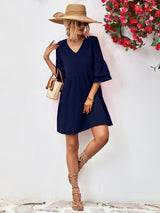 Mila Flare Sleeve Tiered Mini Dress | 2 Colors