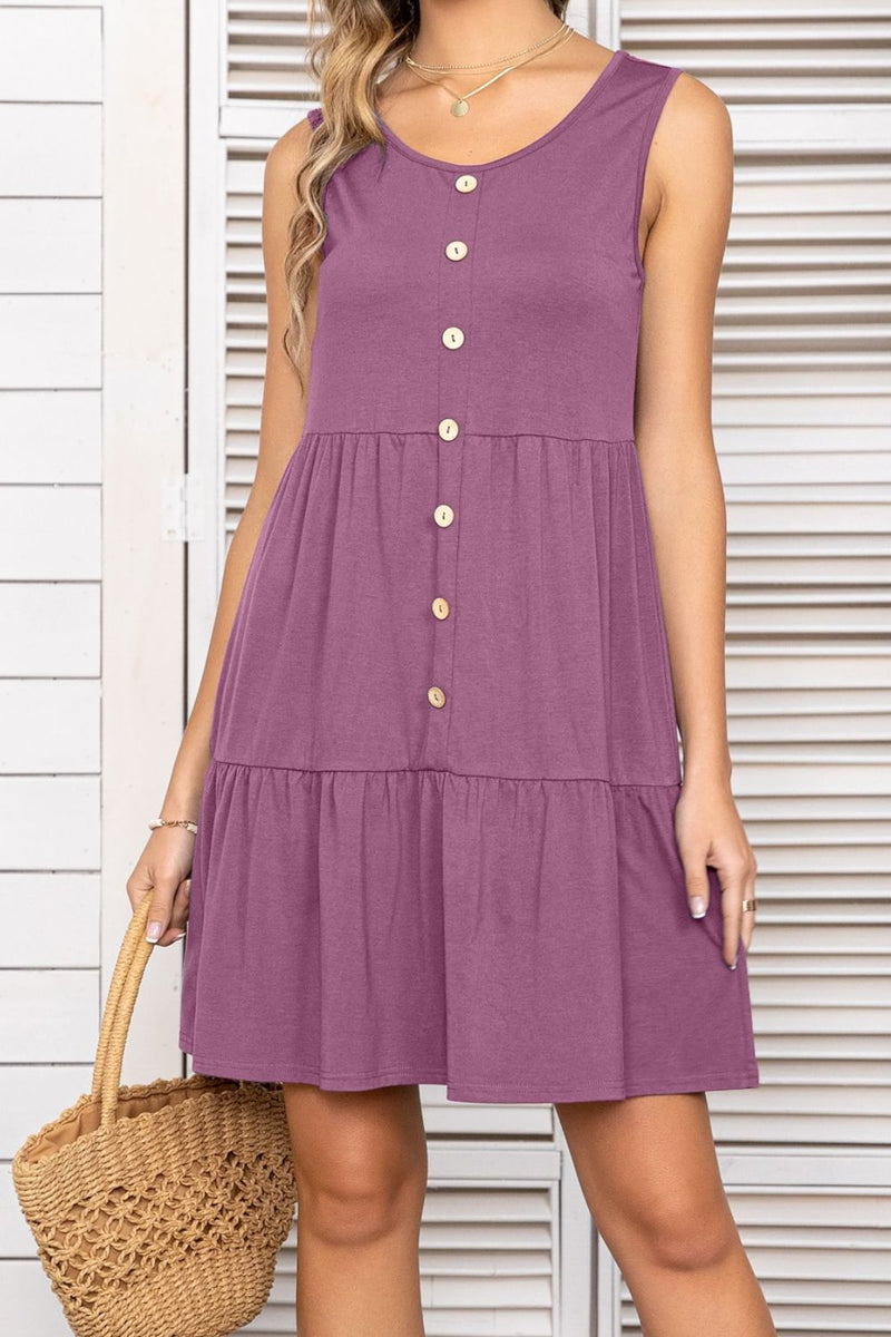 Zane Tiered Button Detail Dress | 5 Colors